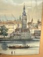 Antica oleografia di fine '800 con Ponte Carlo di Praga