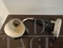 Lampada da scrivania vintage Greco in metallo marrone