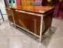 Scrivania in stile Ettore Sottsass in acciaio e palissandro