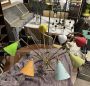 Lampadario vintage a coni colorati in stile Stilnovo