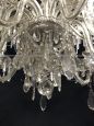 Lampadario in vetro di Murano con gocce di cristallo dei primi del '900