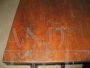 Antico tavolo capretta” in abete massello,  XX secolo 