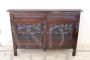 Credenza liberty in faggio finemente intagliato                            