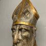 Grande scultura busto di San Nicola del XVII secolo in argento dorato a mecca