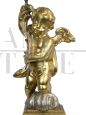 Candelabro a tre bracci con putto alato, XX secolo