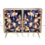 Credenza design in vetro colorato artistico con illuminazione                            