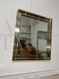 Console vintage in ottone con specchio