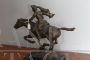 Scultura di bronzo antica con bersagliere a cavallo di fine '800                            