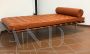 Daybed Barcelona di Mies Van Der Rohe per Knoll in pelle arancione