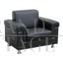 Coppia di poltrone design contemporanee in pelle nera - V-0100