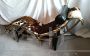Chaise longue Pierre Cardin dorata in pelle di vacchetta