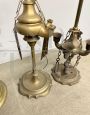 Set di 5 lucerne antiche in bronzo dorato                            