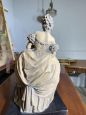 Scultura di dama anni '40 in terracotta patinata firmata Tomuti