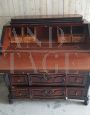 Secretaire vintage stile antico in radica e decori ebanizzati