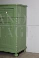 Credenza toscana rustica dell'800 in pittura verde salvia