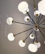 Grande lampadario vintage space age a sfere stile sputnik, anni '70