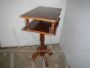 Tavolino console vintage in legno con doppio piano, anni '80