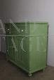 Credenza toscana rustica dell'800 in pittura verde salvia