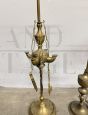 Set di 5 lucerne antiche in bronzo dorato