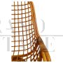 Poltrona girevole in bamboo degli anni '70
