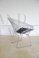 Sedia Diamond Chair con cuscino di Harry Bertoia per Knoll, anni '80