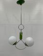 Lampadario pendente verde attr. Stilnovo                            