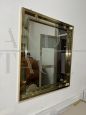 Console vintage in ottone con specchio