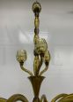 Lampadario attr. Venini anni '30 in vetro di Murano ambrato