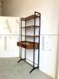 Libreria in stile scandinavo con scrittoio, anni '60                            