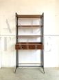 Libreria in stile scandinavo con scrittoio, anni '60                            
