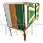 Credenza a 2 ante in vetro multicolore