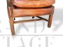 Coppia di poltrone Chesterfield in pelle marrone anni '50