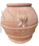 Enorme vaso orcio antico per olio in terracotta con marchio, Toscana XIX secolo                            