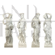 Gruppo di 4 statue raffiguranti Le Quattro Stagioni in marmo bianco                            