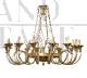 Sontuoso lampadario in bronzo dorato con 19 luci                            