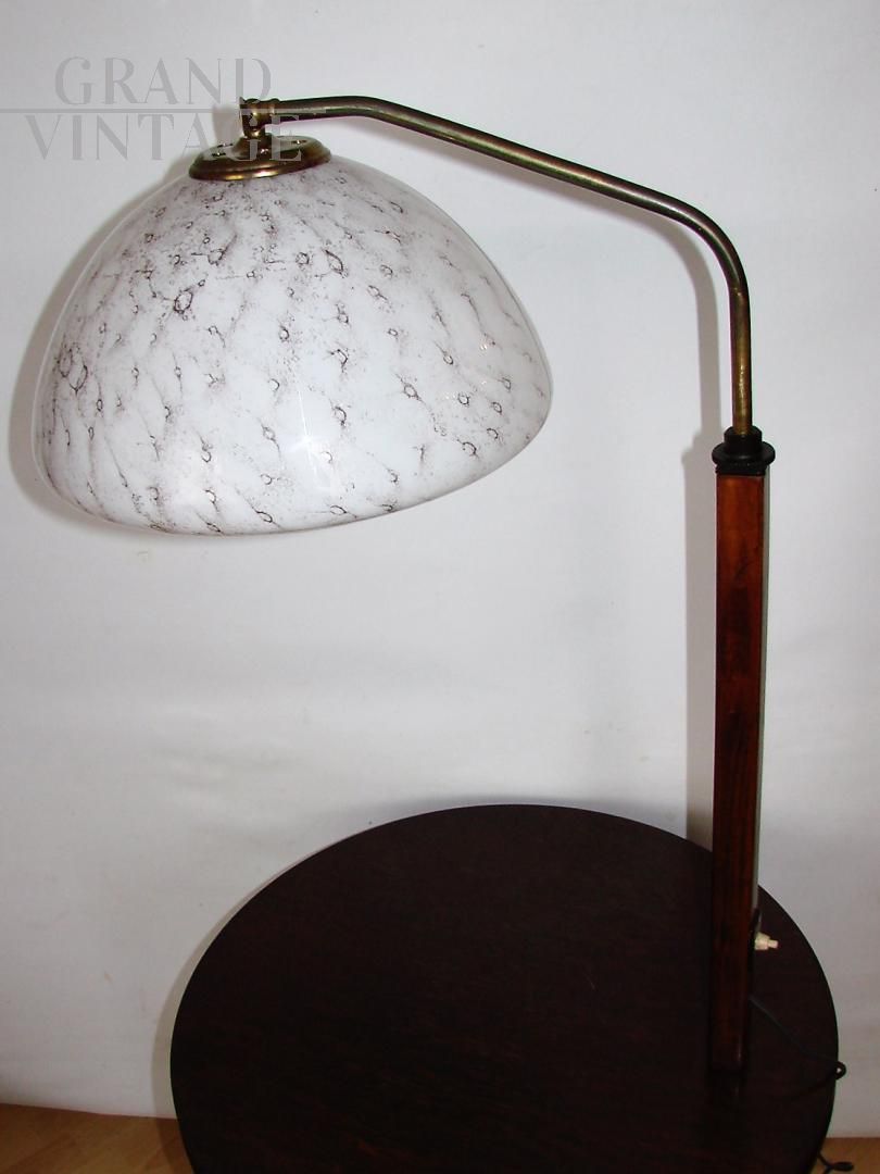 Lampada da tavolo vintage in legno TACHICOM E27 Colore Grigio