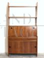 Libreria highboard vintage in stile scandinavo in teak                            