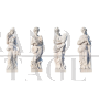 Gruppo di 4 sculture raffiguranti Le Quattro Stagioni in marmo bianco                            