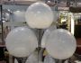 Lampadario vintage a 7 sfere di vetro