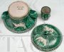 Zuppiera con bicchiere in maiolica di Vietri firmata M.C.M. Pinto