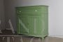 Credenza toscana rustica dell'800 in pittura verde salvia                            