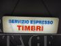 Insegna luminosa vintage Servizio Espresso Timbri, anni '70                            