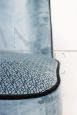 Coppia di poltroncine design stile francese in velluto azzurro