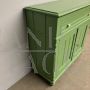 Credenza toscana rustica dell'800 in pittura verde salvia                            