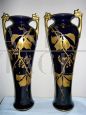 Paire de vases signés Gustave Asch, Art Nouveau, France 1900