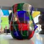 Vaso di Fulvio Bianconi per Venini in vetro di Murano pezzato multicolore, anni '50                            