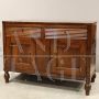 Antica credenza Carlo X in noce con cassetti scanalati, Italia '800                            