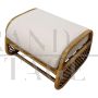 Coppia di panchette pouf in bamboo e rattan