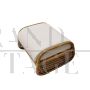 Coppia di panchette pouf in bamboo e rattan