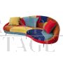 Divano glamour curvo multicolore color block a tre posti